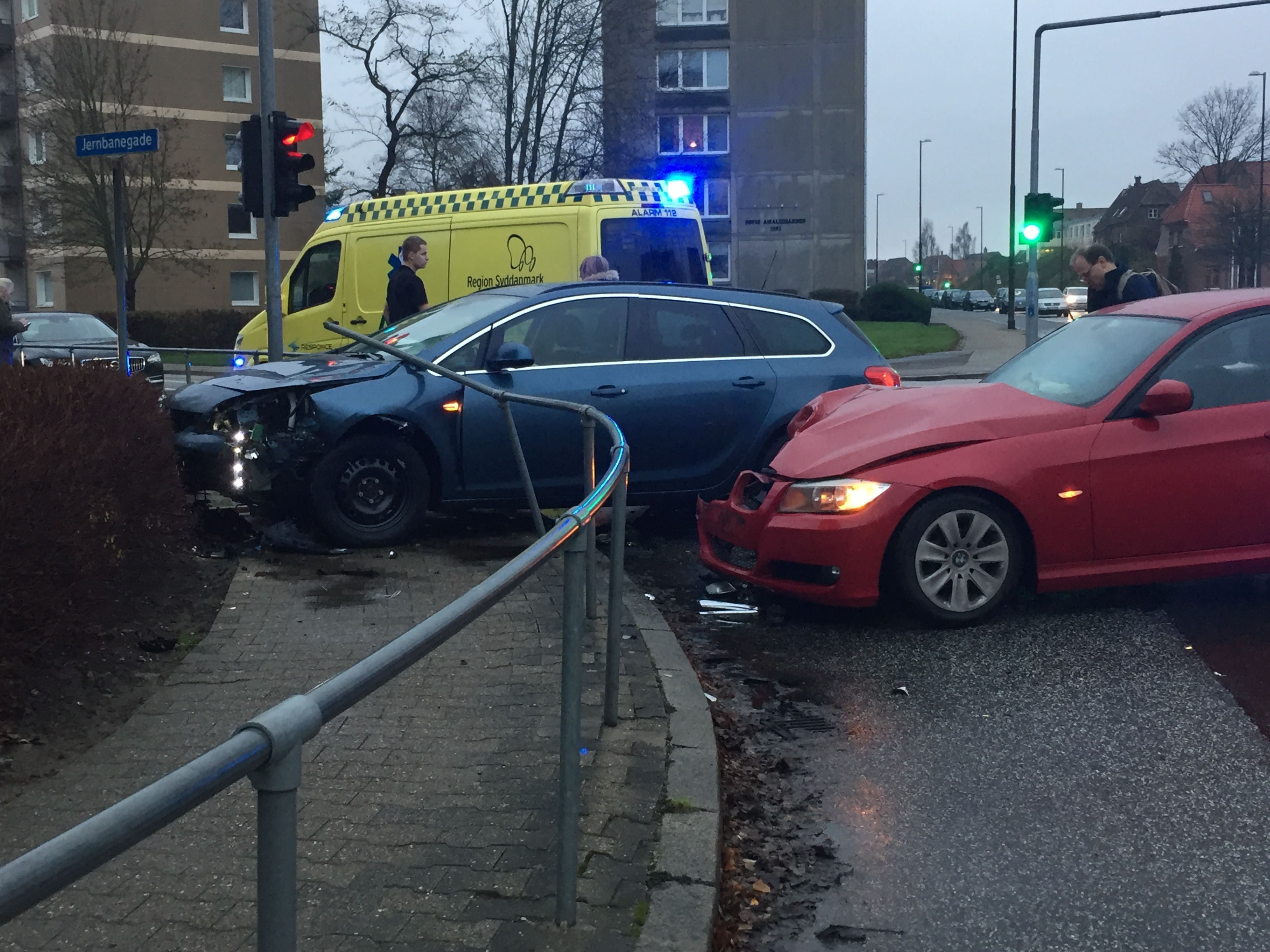 Trafikuheld i lyskrydset Jernbanegade – Indre Ringvej