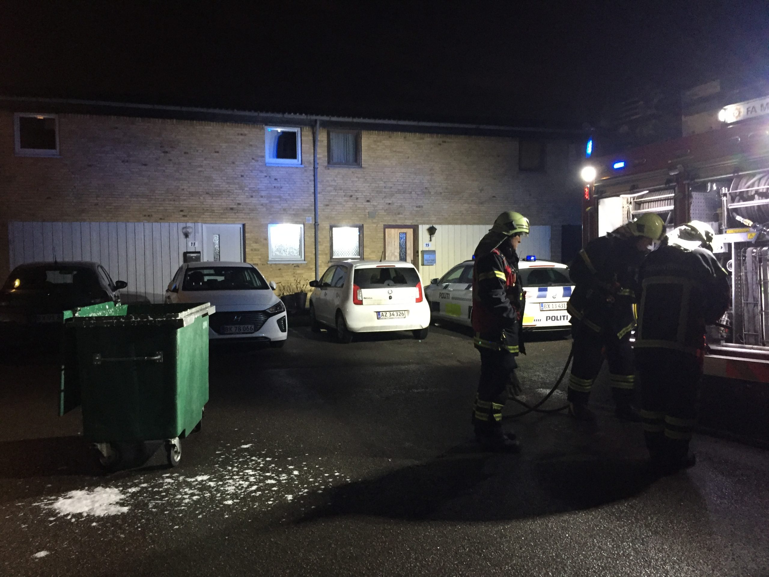 Brand i container på Mariesvej