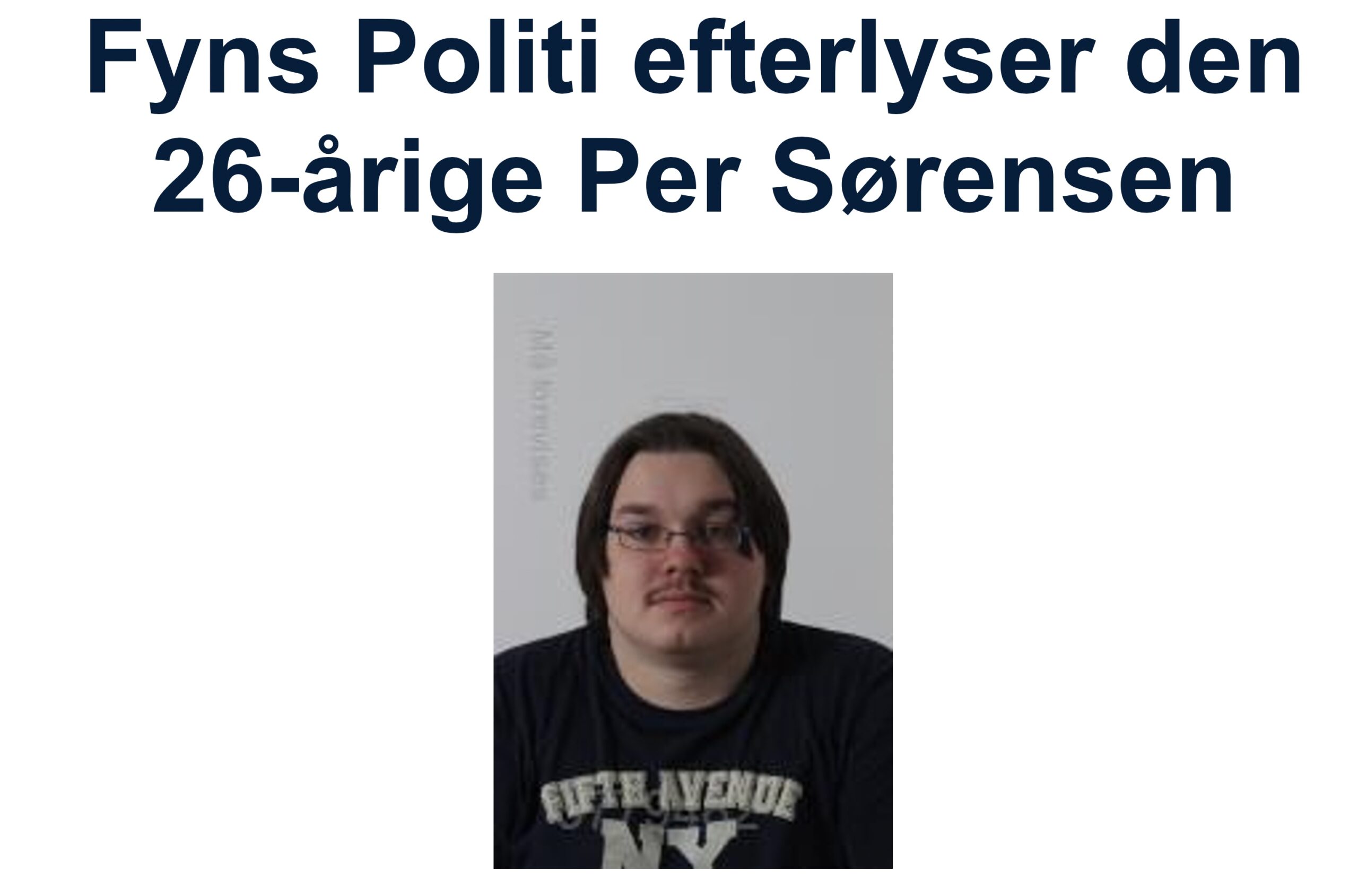 Fyns Politi efterlyser den 26-årige Per Sørensen