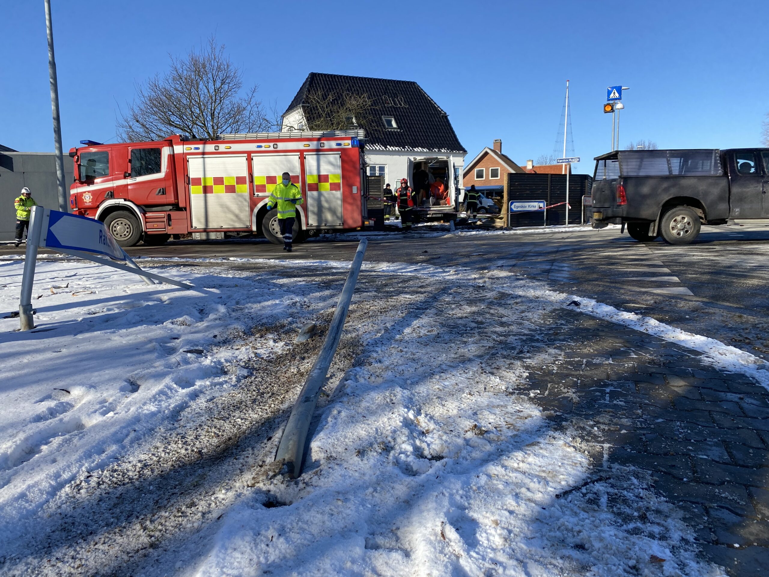 Varevogn forulykket på Egeskovvej